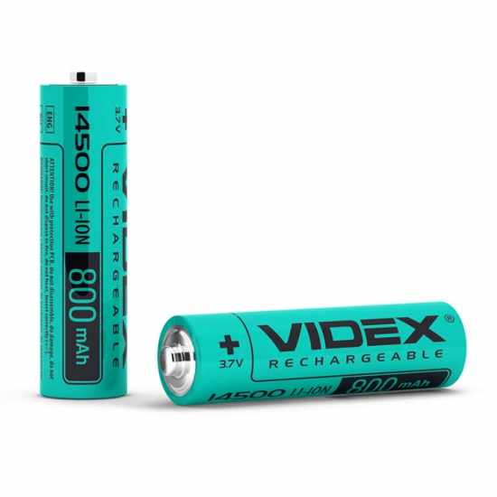 Акумулятор Videx Li-Ion 14500(без захисту) 800mAh bulk10 /1pc