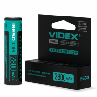 Акумулятор Videx літій-іонний 18650-P(захист) 2800mAh color box/1шт  20/160