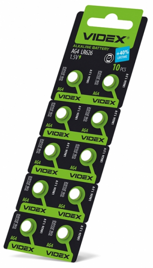 Батарейка годинникова Videx AG 6/LR921 BLISTER CARD 10 шт  (100/1600)