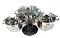 BN-238 Набор кастрюль 4л,5,1л,6,5л +подставка