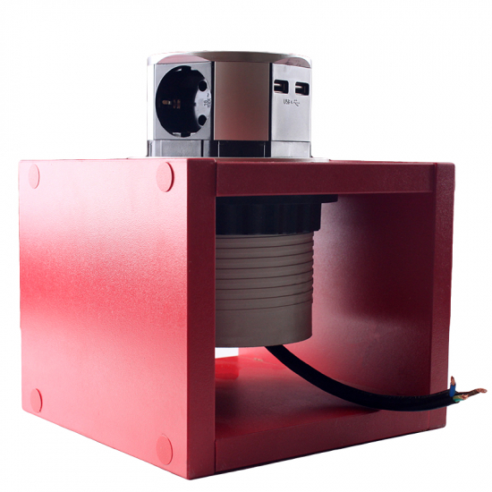 EH-AR-302 Компактна меблева розетка (горизонтальна) 3х16 А , 2хUSB 2,4 А IP40