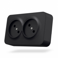 VIDEX BINERA IP20 Розетка наружная 2ая черный графит (VF-BNS22-BG) (10/100)