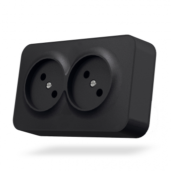 VIDEX BINERA IP20 Розетка наружная 2ая черный графит (VF-BNS22-BG) (10/100)