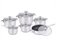 BN-208 Набор кастрюль 12 предметов 2,1л; 2,1л; 2,9л; 3,9л; 6,5л +сковорода 24см