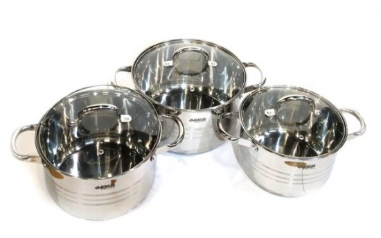 BN-233 Набор кастрюль 6 предметов средние (яблочная форма)