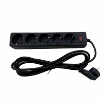 EH-NFB-5.3 Мережевий фільтр 5 гнізд із заземленням, 3 м Чорний