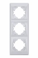 Рамка срібний шовк на 3 місця вертикальна VIDEX BINERA