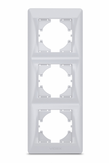 Рамка срібний шовк на 3 місця вертикальна VIDEX BINERA