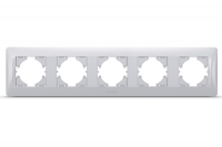 Рамка срібний шовк на 5 місць горизонтальна VIDEX BINERA
