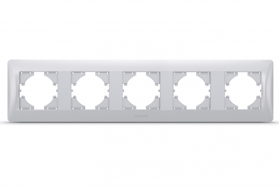 Рамка срібний шовк на 5 місць горизонтальна VIDEX BINERA