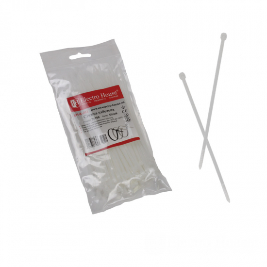 EH-K-001 Стяжка кабельна Білий 3х100 мм 100шт./п.