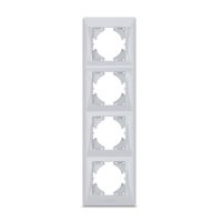 Рамка срібний шовк на 4 місць вертикальна VIDEX BINERA  (VF-BNFR4V-SS) (12/72)