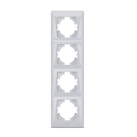 Рамка срібний шовк на 4 місць вертикальна VIDEX BINERA  (VF-BNFR4V-SS) (12/72)