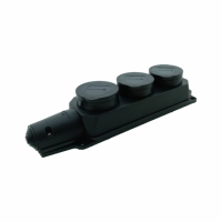 EH-RB-W3 Колодка із заземленням і кришкою на 3 гнізда Каучук