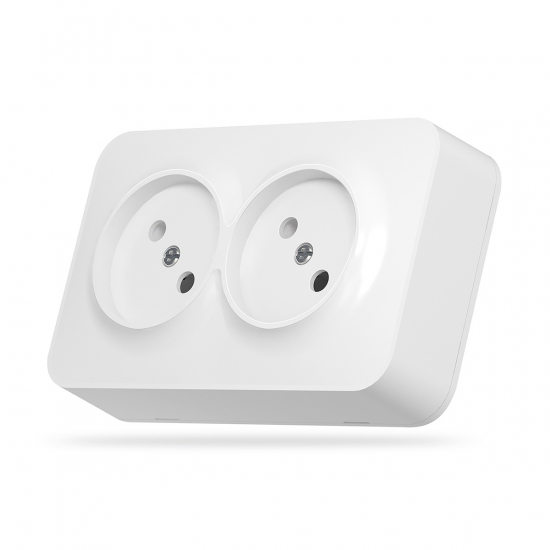 VIDEX BINERA IP20 Розетка зовнішня подвійна біла (10/120)