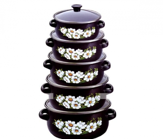 BN-079 Набор эмаль кастрюль 5 пред.