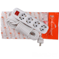 ЕН-4*10М Подовжувач 4-гнізда 10м з/з з кнопкою Garant-білий ЕН