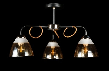 Люстра с плафонами LGH60040/3 (BK+FG)