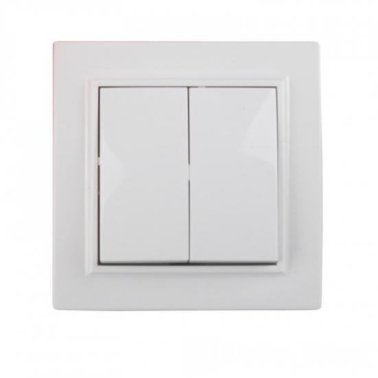 EH-2102 Вимикач подвійний Білий