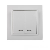 EH-2104 Вимикач з підсвічуванням подвійний Білий