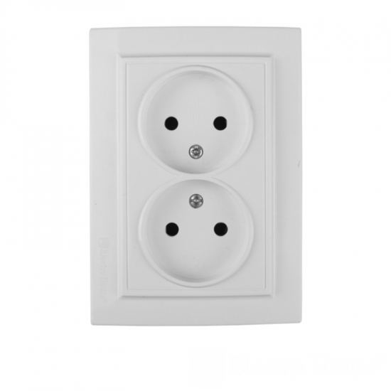 EH-2110 Розетка подвійна без заземлення 16 А Enzo Білий