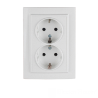 EH-2111 Розетка подвійна із заземленням 16 А Enzo Білий