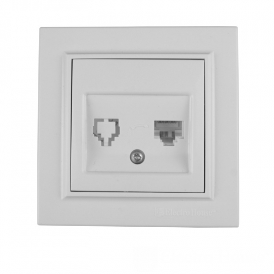 EH-2114 Розетка комп'ютерна 1х8P8C Enzo Білий