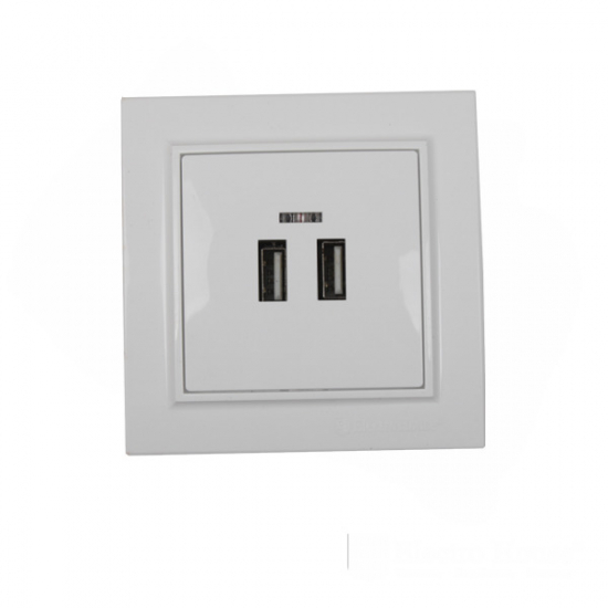 EH-5320 Розетка USB (2 порти) 2 A Enzo Білий
