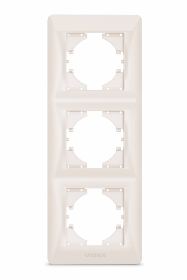 Рамка кремова на 3 місця вертикальна VIDEX BINERA (VF-BNFR3V-CR) (12/96)