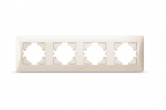 Рамка кремова на 4 місця горизонтальна VIDEX BINERA (VF-BNFR4H-CR) (12/72)