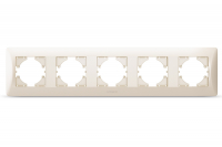 Рамка кремова на 5 місць горизонтальна VIDEX BINERA (VF-BNFR5H-CR) (12/48)