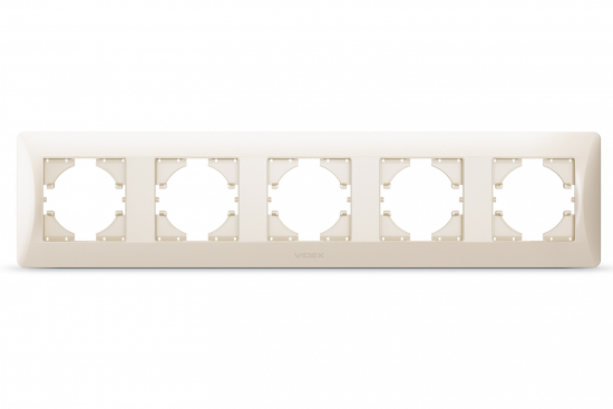 Рамка кремова на 5 місць горизонтальна VIDEX BINERA (VF-BNFR5H-CR) (12/48)