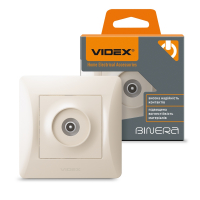 Розетка TV одинарна телевізійна кремова VIDEX BINERA (VF-BNSK1TVME-CR) (20/120)