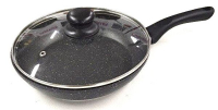 BN-340 Сковорода с кришкой мрамор покритие 24 см