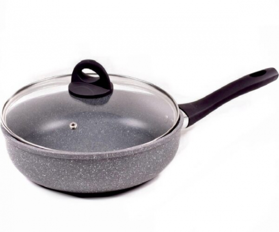 BN-491 Сковорода с кришкой 24 см с мраморное покрытием