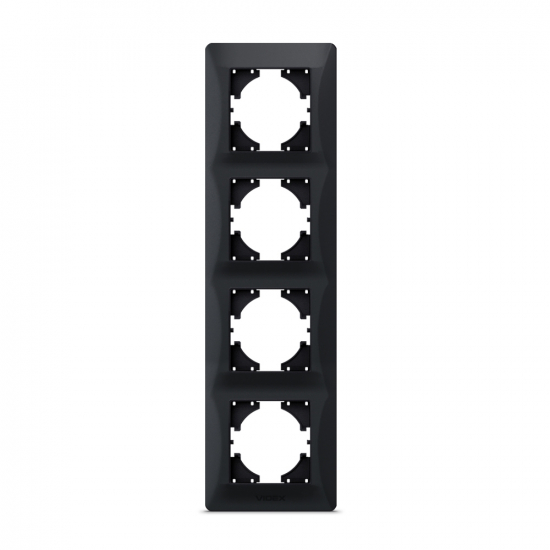 Рамка чорний графіт на 4 місця вертикальна VIDEX BINERA   (VF-BNFR4V-BG) (12/72)