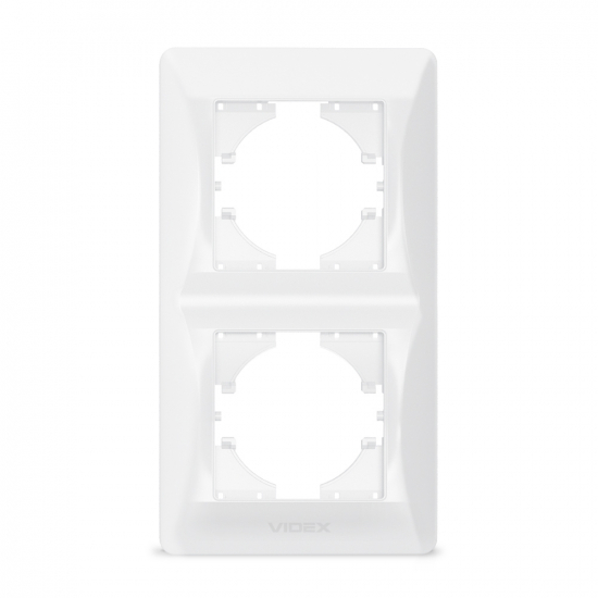 Рамка біла на 2 місця вертикальна VIDEX BINERA