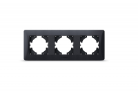 Рамка чорний графіт на 3 місця горизонтальна VIDEX BINERA