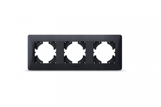 Рамка чорний графіт на 3 місця горизонтальна VIDEX BINERA