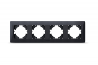 Рамка чорний графіт на 4 місця горизонтальна VIDEX BINERA