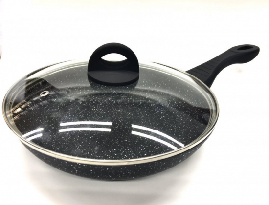 BN-569  Сковорода с кришкой 26 см мраморное покр.