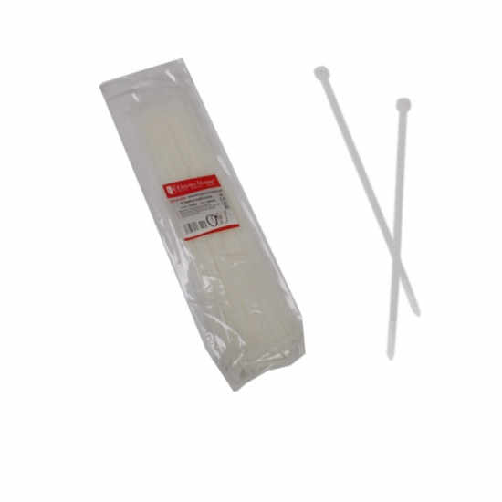 EH-K-007 Стяжка кабельна Білий 4х300 мм 100шт./п.