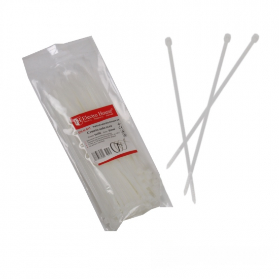 EH-K-011 Стяжка кабельна Білий 5х200 мм 100шт./п.