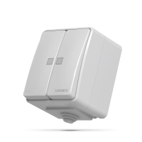 VIDEX BINERA IP65 Вимикач зовнішній двоклавішний з підсвіткою сірий (10/100)