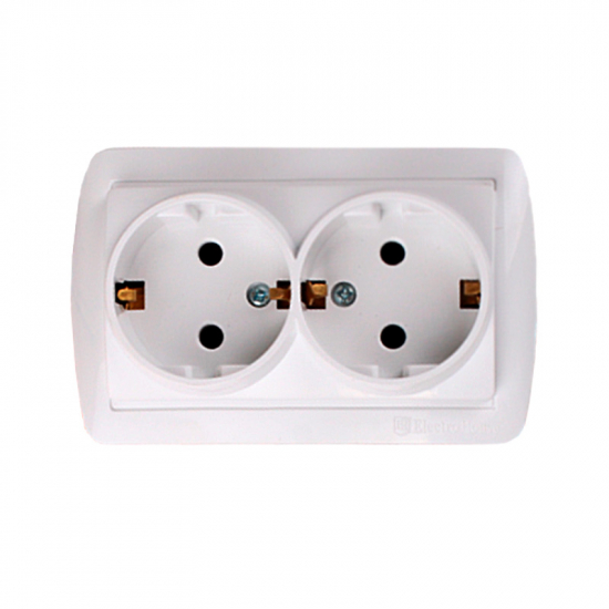 EH-2147 Розетка подвійна із заземленням 16 А Acura