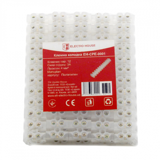 EH-CPP-0011 Клемна колодка Поліпропілен 3 A 4 мм²