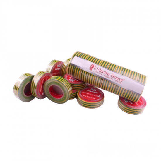 EH-AHT-1808 Ізоляційна стрічка 0,15 мм х 18мм х 11м жовто-зелена