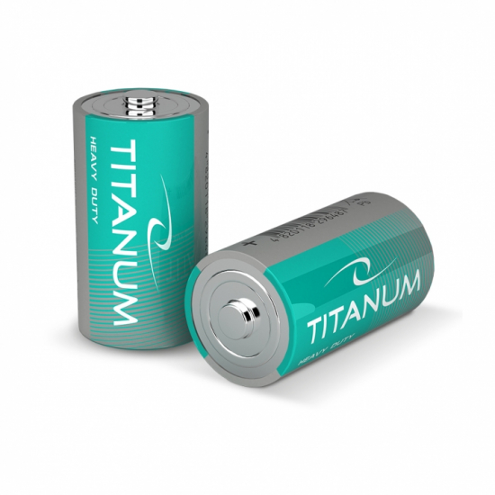 Батарейка сольова Titanum  R20P/D 2шт SHRINK  (12/288)