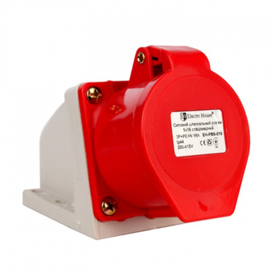 EH-PSS-516 Силовий штепсельний роз'єм 5x16 (стаціонарний)/3P+PE+N /16 А /380 – 415 В /IP44