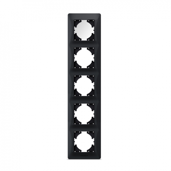 Рамка чорний графіт на 5 місць вертикальна VIDEX BINERA   (VF-BNFR5V-BG) (12/48)
